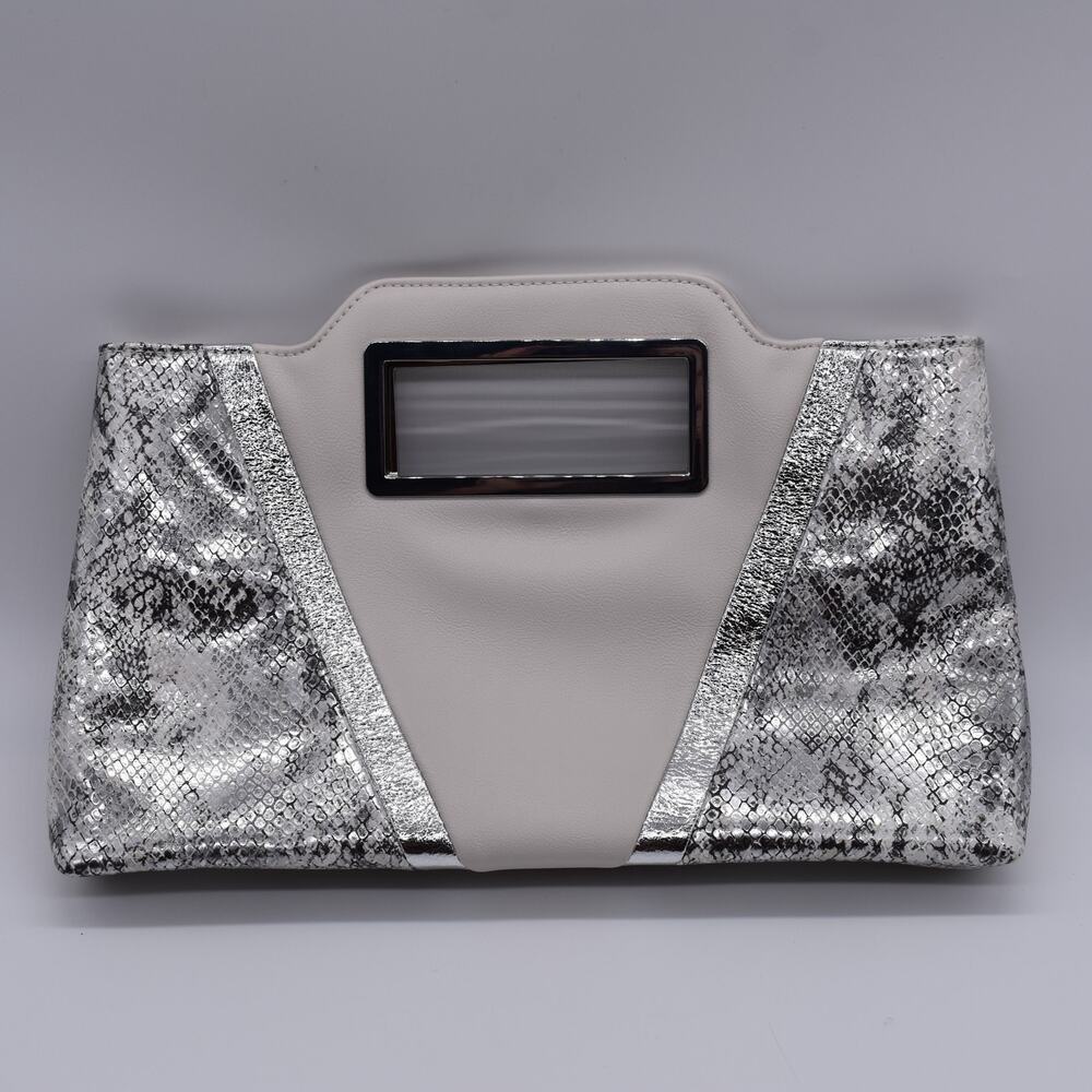 I.N.C. International Concepts Judith Handle Clutch with chain Snakeskin